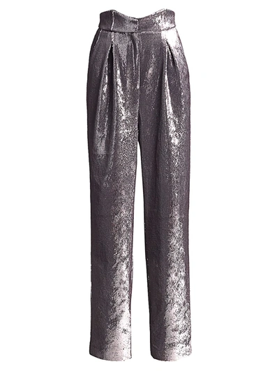 Shop Retroféte Women's Jean Sequin Wide-leg Pants In Gunmetal