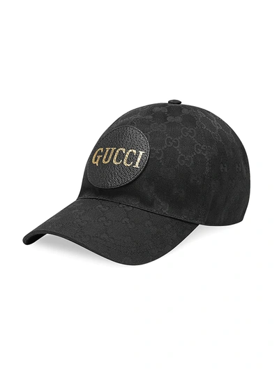 Shop Gucci Men's Gg Canvas Baseball Cap In Black