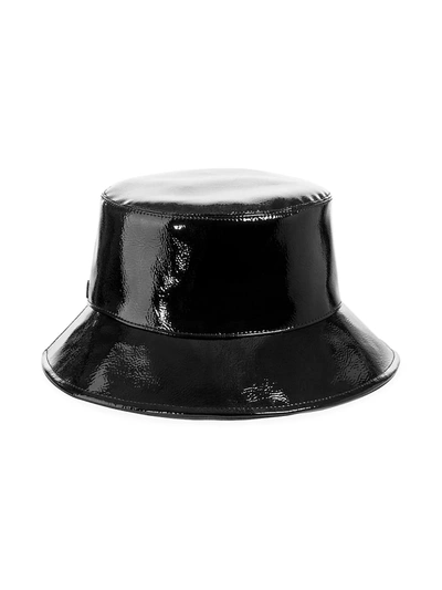 Shop Eric Javits Women's Patti Patent Bucket Hat In Black