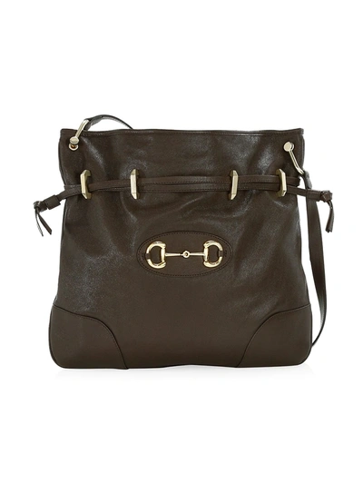 Shop Gucci 1955 Horsebit Large Messenger Bag In Brown