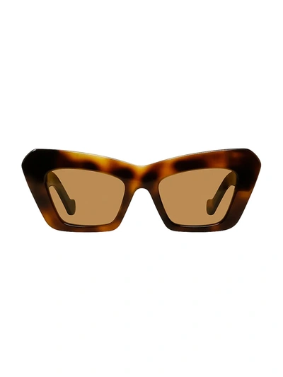 Shop Loewe Women's 50mm Cat Eye Sunglasses In Havana