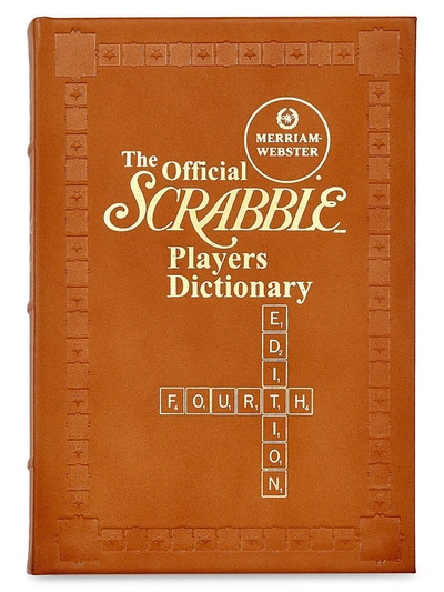 Shop Graphic Image The Official Scrabble Players Leather-bound Dictionary In Tan