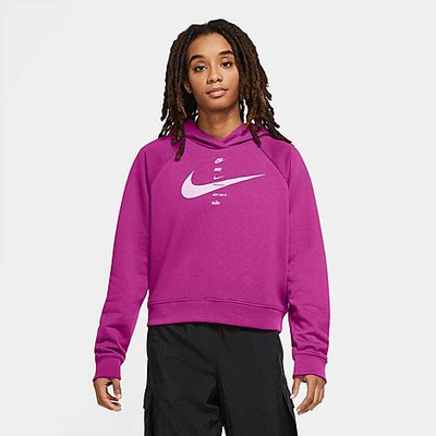 Shop Nike Women's Sportswear Swoosh Hoodie In Cactus Flower/beyond Pink