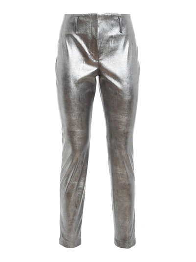 Shop Incotex Maya Trousers In Silver