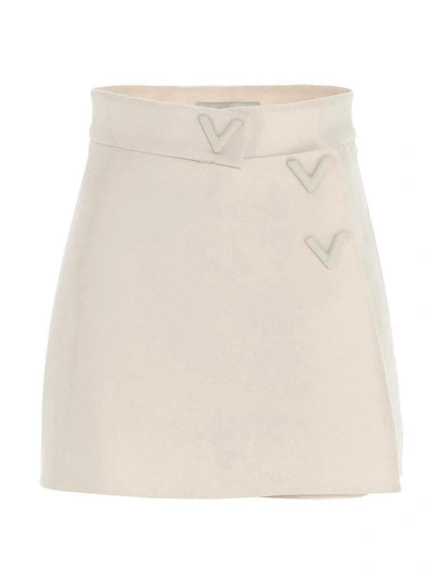 Shop Valentino V Logo Skirt-pants In White