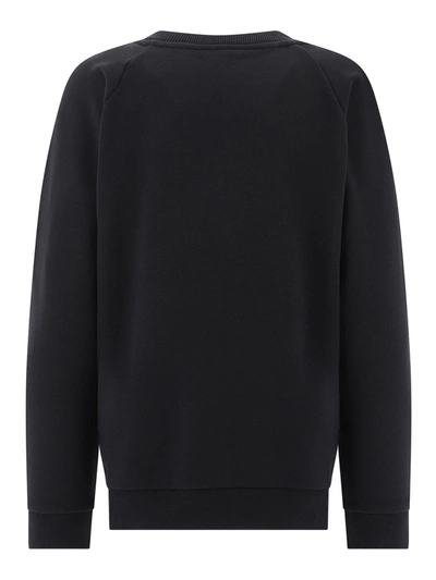 Shop Balmain Satin Logo Sweatshirt In Black
