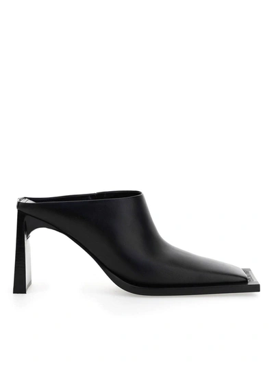 Shop Balenciaga Square Toe Mules In Black