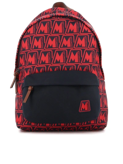 Shop Moncler Pierrick Logo Pattern Backpack In Red