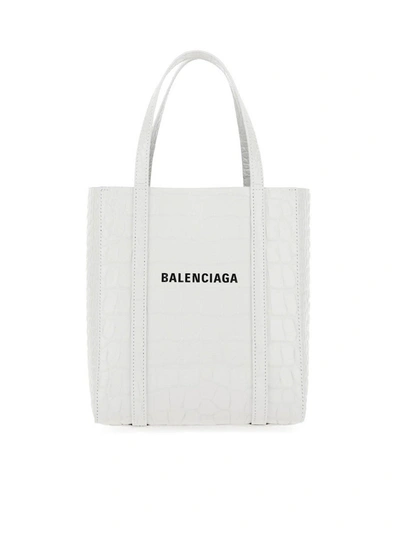 Shop Balenciaga Everyday Xxs Tote Bag In White