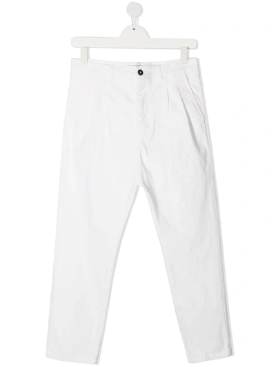 Shop Paolo Pecora Teen Stretch Cotton Chinos In White