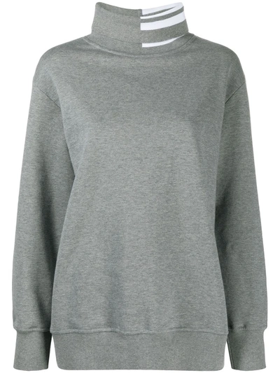 Shop Thom Browne 4-bar Turtleneck Sweatshirt In Grey