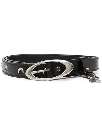 Shop Marine Serre Moon Stud Belt In Black