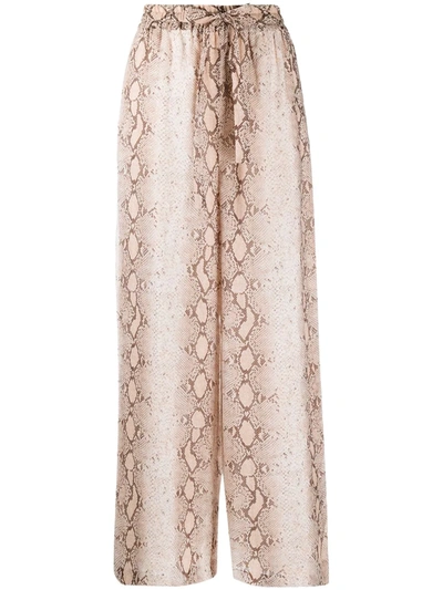 Shop Zimmermann Snakeskin Palazzo Pmts In Pink