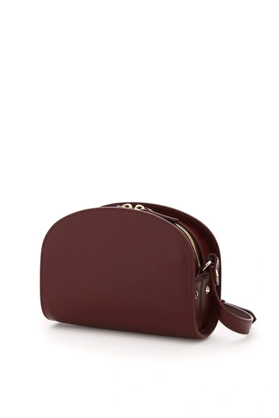 Shop Apc A.p.c. Demi Lune Crossbody Mini Bag In Vino