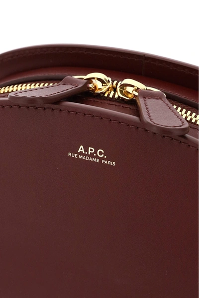 Shop Apc A.p.c. Demi Lune Crossbody Mini Bag In Vino