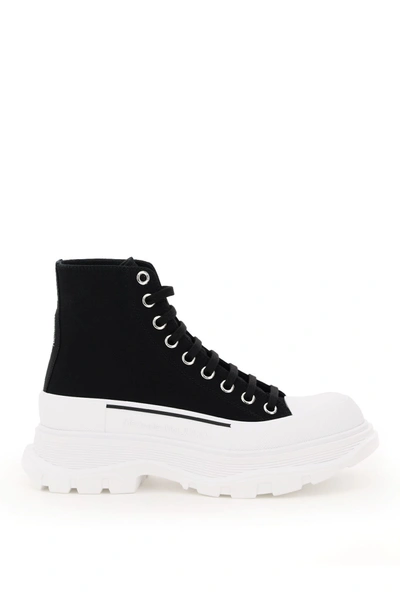 Shop Alexander Mcqueen Tread Sleek Boots In Black Whi Black