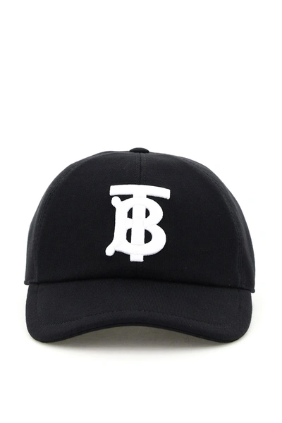 Shop Burberry Jersey Baseball Cap Tb In Black