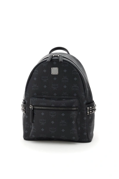 Shop Mcm Stark Visetos Backpack With Side Studs In Black