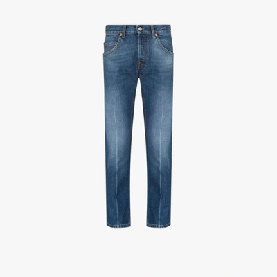 Shop Gucci Halbhohe Cropped-jeans In Blau
