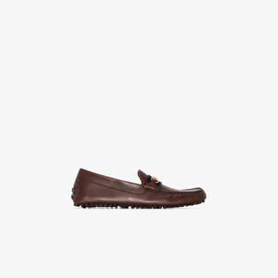 Shop Gucci Loafer Mit Webstreifen In Braun