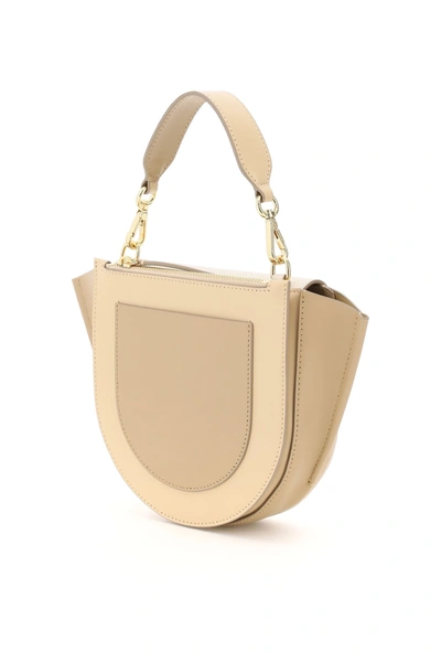 Shop Wandler Hortensia Mini Multitone Leather Bag In Nude Shades