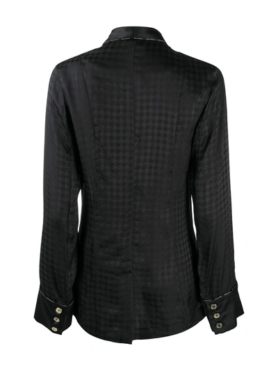 Shop Balmain Geometric Pattern Pajama Top In Black