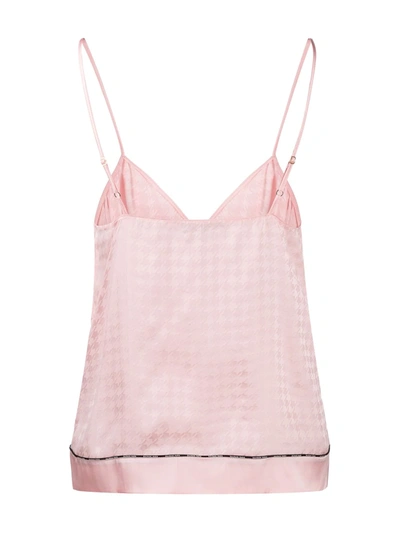 Shop Balmain Geometric Pattern Silk Camisole In Pink