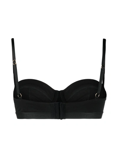 Shop Balmain Logo Band Bra In Black