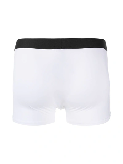 Shop Balmain Logo Waistband Boxer Briefs In White