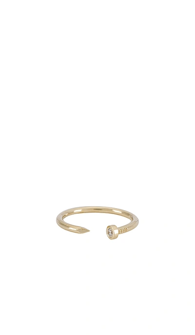Shop Zoe Lev Diamond Nail Cuff Ring In Gold