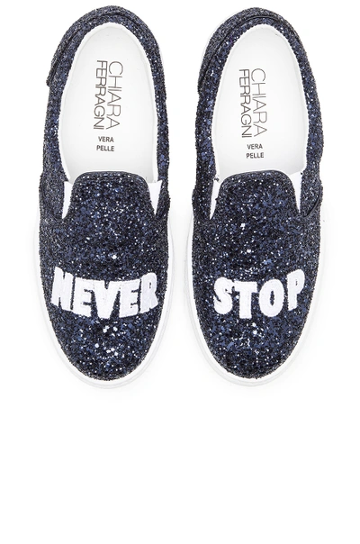 Shop Chiara Ferragni Never Stop Slip-on Sneaker In Navy