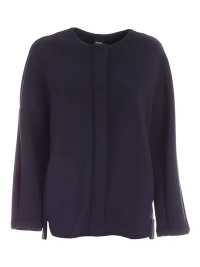 Shop Max Mara Giorno Short Coat In Blue