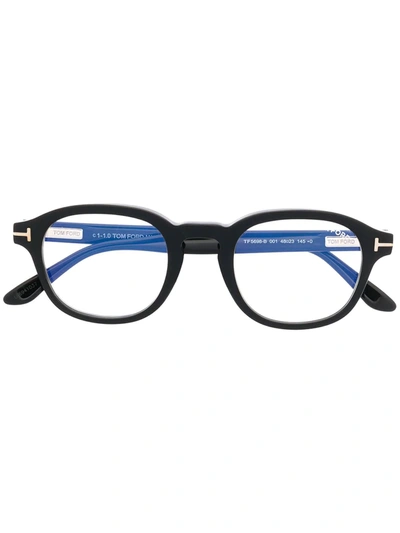 Shop Tom Ford Soft-square Frame Glasses In Black