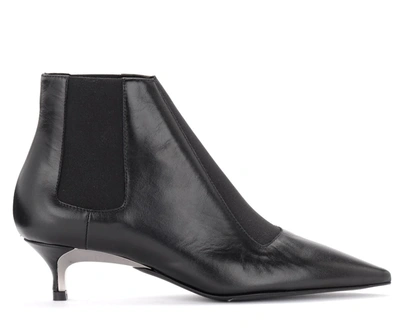 Shop Furla Doris Model Ankle Boot In Black Smooth Leather In Nero