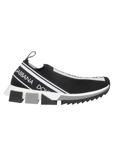 Shop Dolce & Gabbana Sorrento Slip-on Sneakers In Black/white