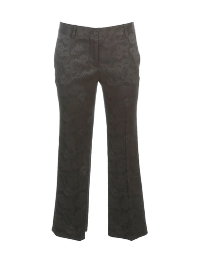 Shop Alberto Biani Stretch Jacquard Trumpet Pants In Nero