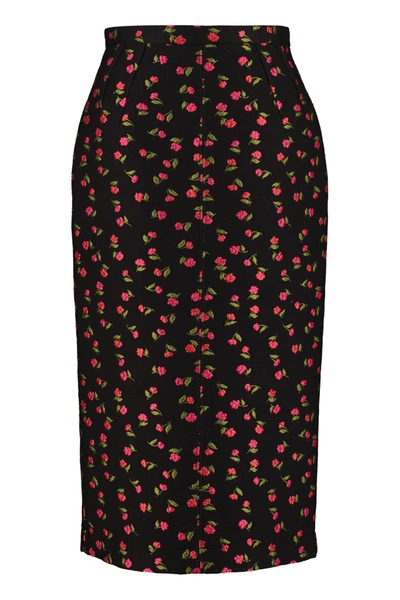 Shop N°21 Embroidered Pencil Skirt In Black