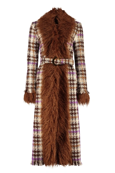 Shop Pinko Orario Tweed Coat In Multicolor