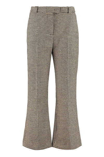Shop Pinko Houndstooth Wool-blend Trousers In Multicolor