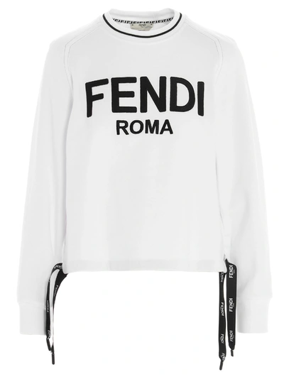 Shop Fendi Roma Sweatshirt In White