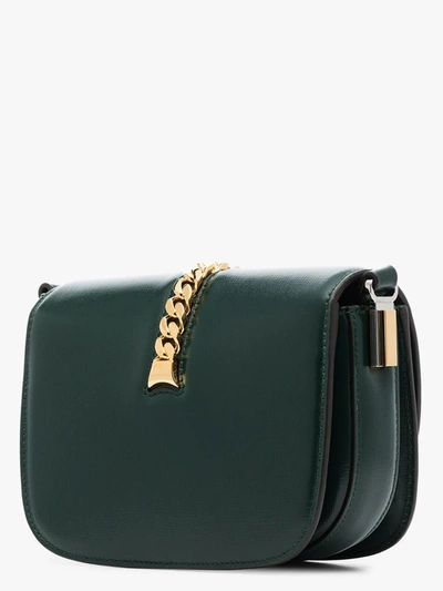 Shop Gucci Green Sylvie 1969 Leather Saddle Bag