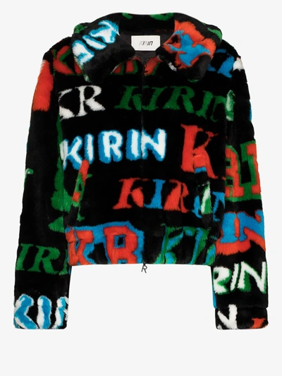 Shop Kirin Monogram Print Jacket In Black