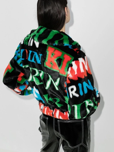 Shop Kirin Monogram Print Jacket In Black