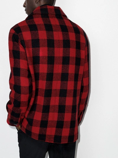 Shop Ami Alexandre Mattiussi Black Checked Wool Shirt Jacket