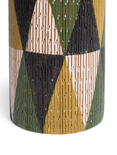 Shop Bitossi Ceramiche Triangle Pattern Vase In Yellow