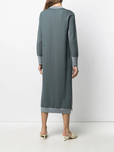 Shop Maison Ullens Two-tone Mid-length Dress In Grey