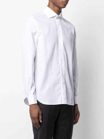 Corneliani Long-sleeve Stretch-cotton Shirt In White