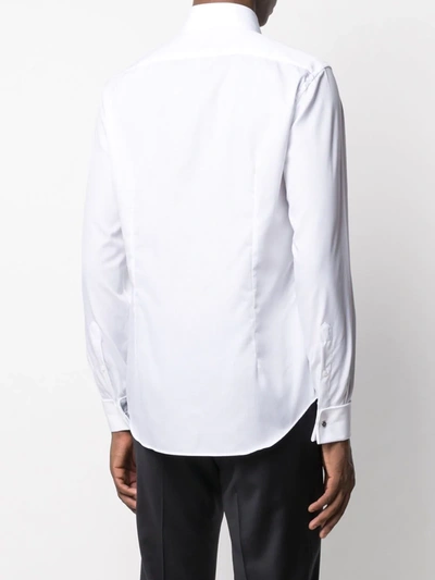 Corneliani Long-sleeve Stretch-cotton Shirt In White