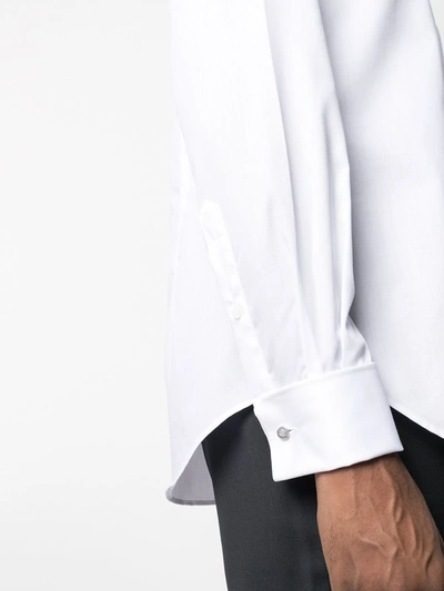 Corneliani Long-sleeve Stretch-cotton Shirt In White