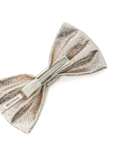 Shop Hucklebones London Metallic-effect Bow-shaped Hair Clip In Silver